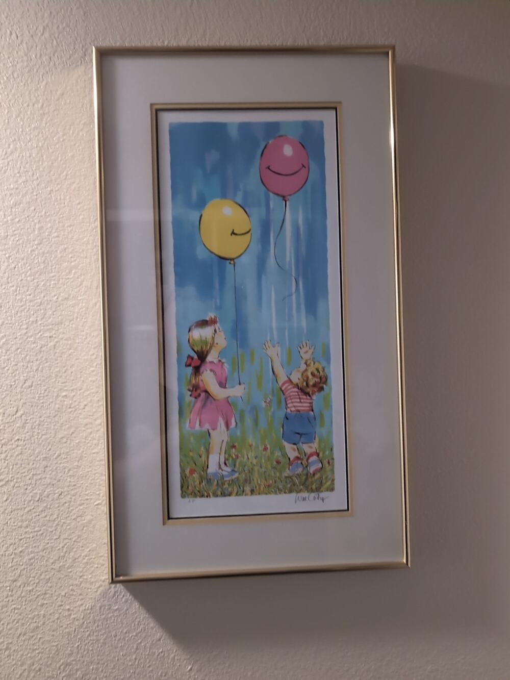William Coty "Up, Up, and Away" Lithograph, Signed, Numbered, 20"x9"